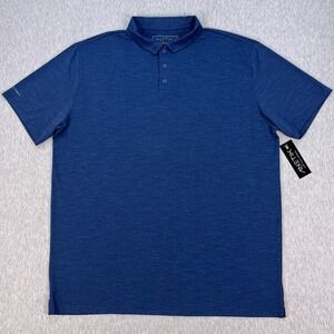 Anetik Low Pro Tech Polo Shirt Mens 3XL Navy Blue Heathered UV Vint UPF30+ NEW